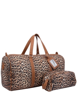 2-In-1 Leopard Print Large Size Travel Duffel Bag LE1100 TAN